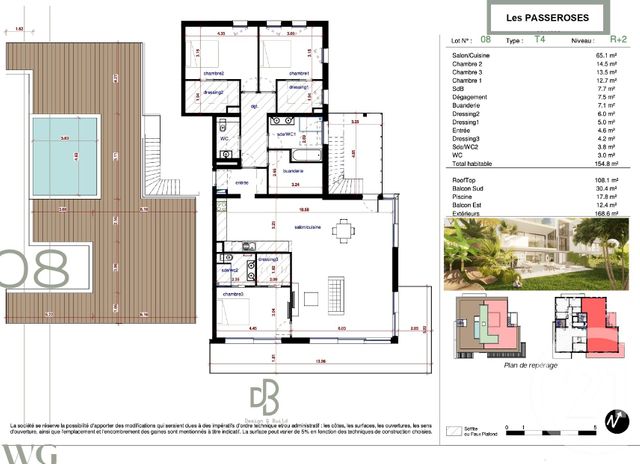 Appartement F3 à vendre - 4 pièces - 154.8 m2 - ANTIBES - 06 - PROVENCE-ALPES-COTE-D-AZUR - Century 21 Albert 1Er